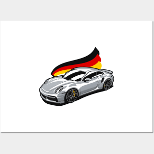 Silver 911 Turbo S Posters and Art